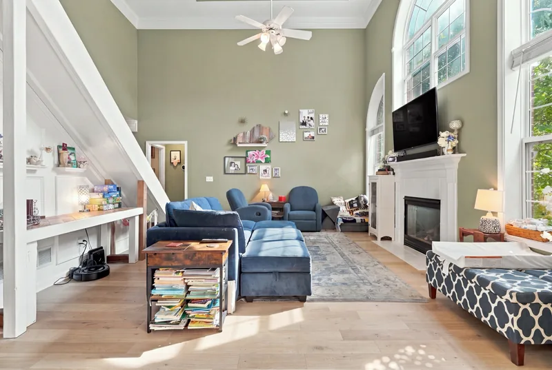 Two-story living room