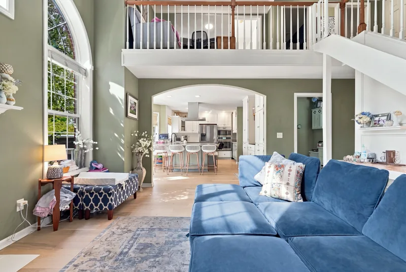 Two-story living room