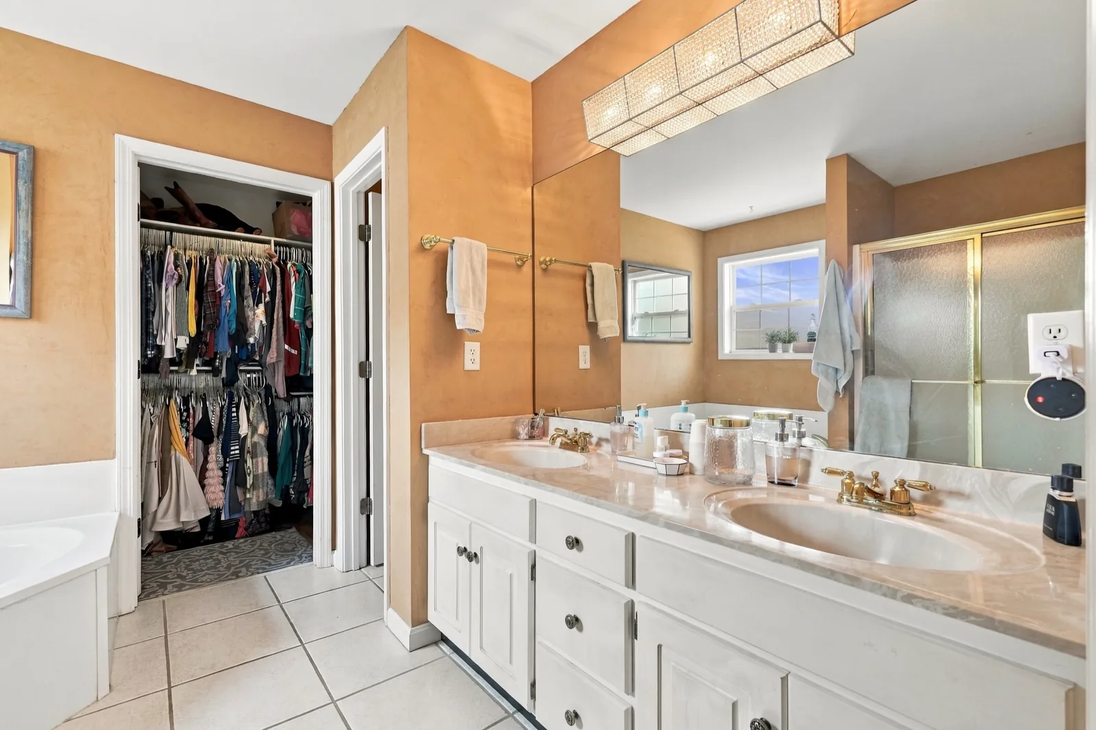 The primary bath with double sinks